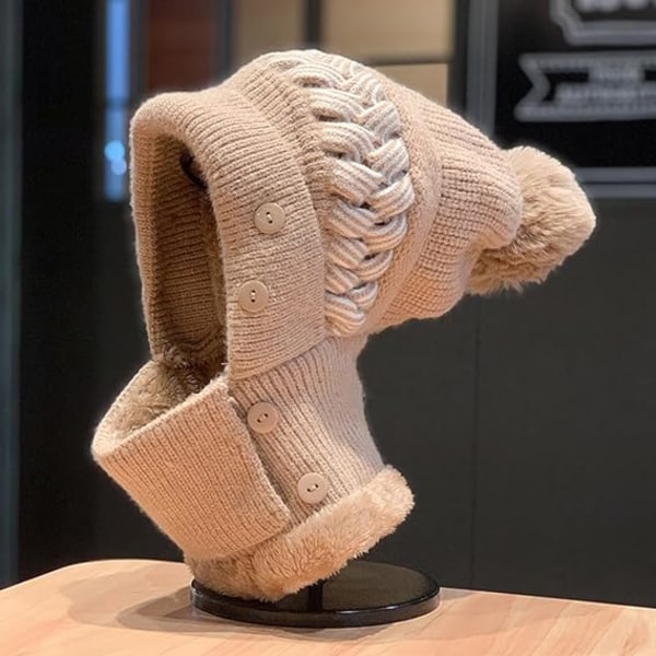 Hatt Halsduk Set, Vinter Hatt Set, Halsduk och Hatt Set för Kvinnor, Halsduk Hatt och Mask Set för Kvinnor
