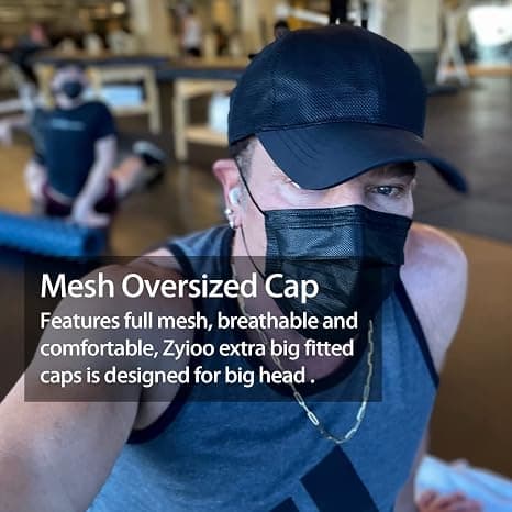 Oversized baseball mesh cap, pustende kul løpehette, justerbar sommerhatt for store hoder