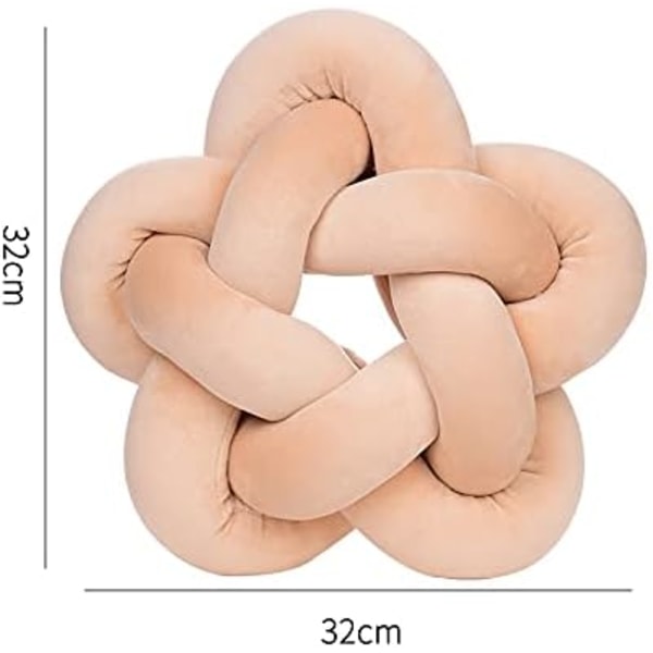 Dekorationskudde för barnrum, knutbollskudde, rund vävd kudde, kudde för babytupplur, dekoration för sovrum och vardagsrum (rosa) Pink