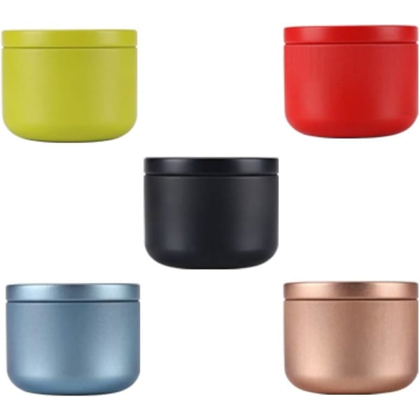 5 stk. Mini Metal Rund Te Sukker Kaffe Dåse Opbevaring, Kaffe Opbevaringsglas, Lufttæt Glas med Lufttæt Låg