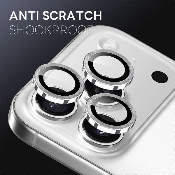 NORTHJO 1 Set för iPhone 17 Pro Max/17 Pro Härdat Glas Kameralinsskydd CD Ådror Metallring Lins