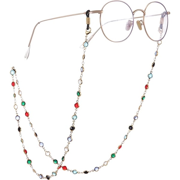 Fashion Colorful Glasses Chain Sunglasses Strap Glasses Holder Crystal Expression Beads Reading Bohemian Glasses Strap