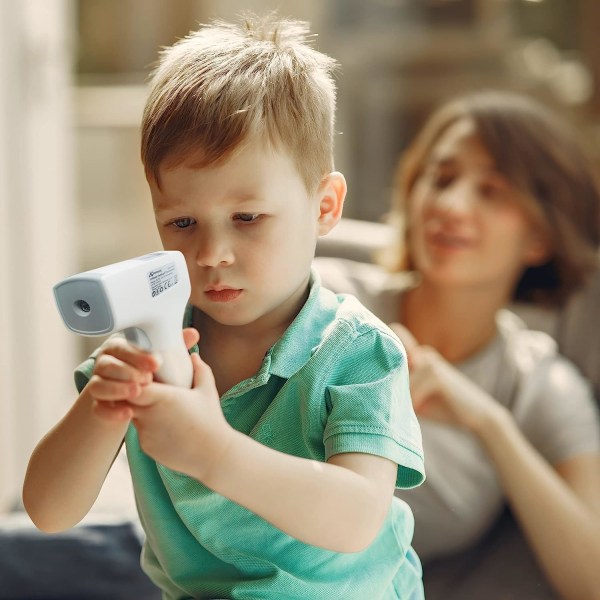 Digital termometer för vuxna barn, infraröd panntermometer, no touch temperaturkontroll med 3 lägen