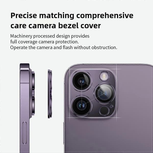 KALEBOL KLB-LPC004 Linsebeskyttelse for iPhone 14 Pro/14 Pro Max, integrert, full dekning