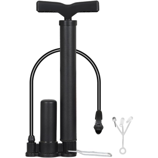 1 stk. cykelpumpe med 1 stk. ekstra luftventil, bærbar dækspumpe, minipumpe med luftnål, egnet til racercykel, mountainbike, hybrid
