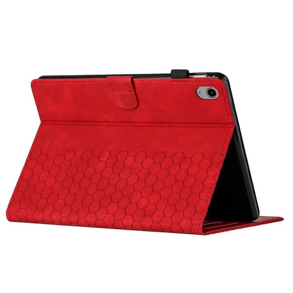 Fodral för iPad mini (2024)/mini (2021) Honeycomb-tryckt läder surfplattafodral med kortplats