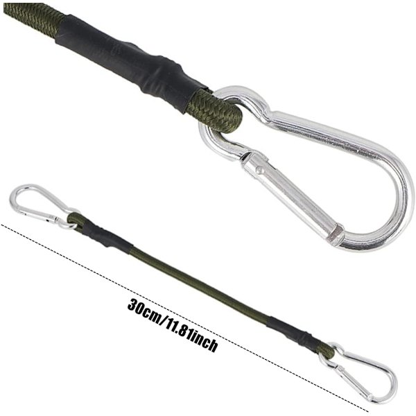 2 kappaletta raskaan sarjan 30 cm:n minbungee-naruja karabiinihaalla retkeilyyn, matkatavaroihin, matkustamiseen