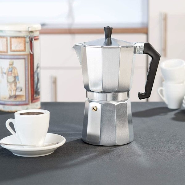 Moka Express Aluminium Espresso Italiensk Kaffemaker - Transparent Deksel (14 Kopper 700 ml)