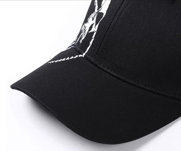 Men's Baseball Cap, Bomull Utendørs Sports Cap Cool Skull Back Button Cap Menn Kvinner