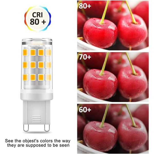 G9 LED-lampa, 3W Motsvarar 30W G9 Halogen, 300LM, varmvit 3000K, flimmerfri, AC 220V, ICKE-dimbar, paket med 10 [Energiklass F]