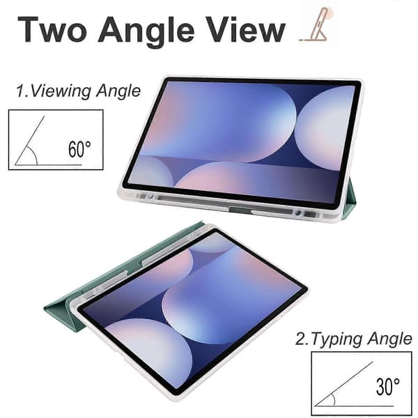 For Samsung Galaxy Tab S10+ Deksel med Penneholder Tri-Fold Stativ Nettbrettdeksel Auto Våkne/Sov