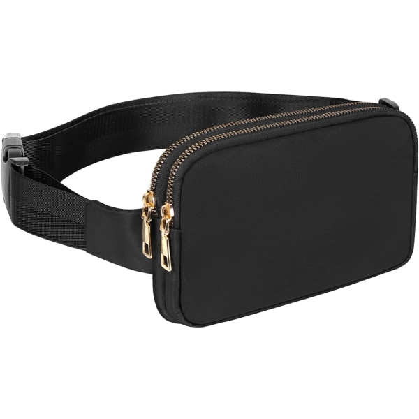 Bumbag för damer, bältesväskor för kvinnor, bumbag midjeväska för kvinnor, svart mode midjeväska för vandring, löpning, shopping, festivaler, promenader, resor