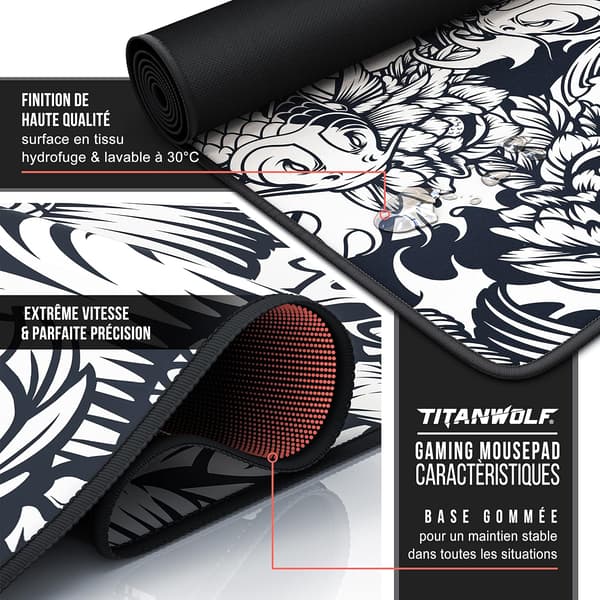 XXL Gaming Musematte 900x400mm, Musematte, Ekstra Stor Stoff Gaming Skrivebordsmatte, Sklisikker Base