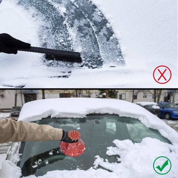 Bilskrapa för is, Fantastisk rund isskrapa för vindrutan Bil 2 i 1 Konisk bilskrapa för is