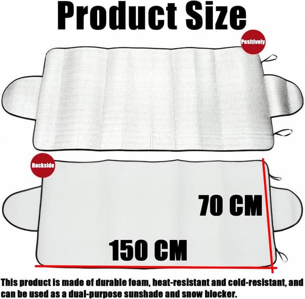 Bilskjermdeksel, sammenleggbar og allsidig