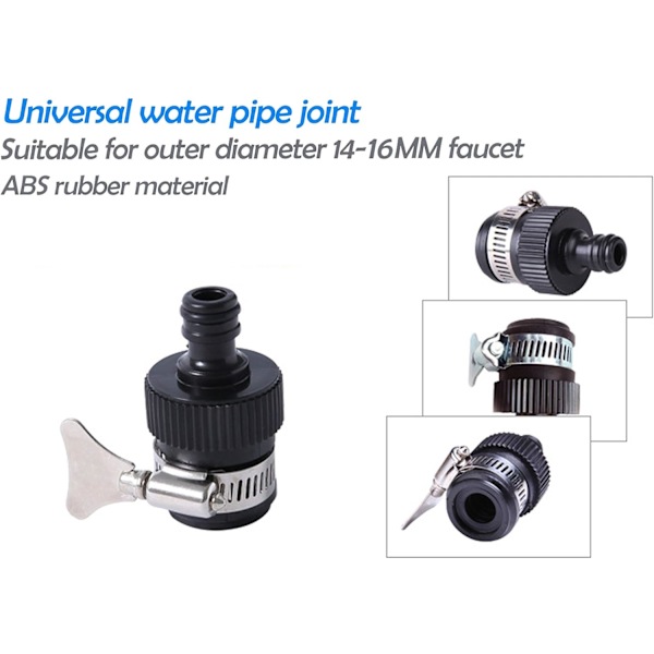 WiseHub 2 stk 16mm Universal Kranadapter Kobling Mikser Kjøkken Hage Slange Tilbehør Klemmer