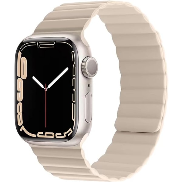 Kompatibel med Apple Watch8-armband, magnetiskt spänne i silikon, 42/44/45/49 mm, ersättningsarmband för iWatch-armband SE/7/6/5/4/3/2/1