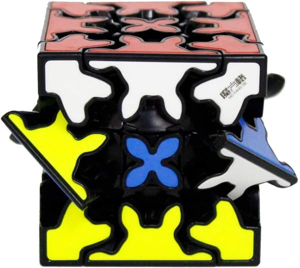 Gear Cube 3x3 Sileä 3D-palapeli jalustalla (musta)