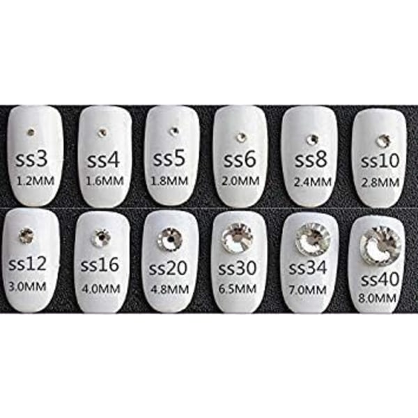 1440 stk. limfiks krystal flade rhinestones glassten til neglekunst, kunsthåndværk dekorationer tøj sko Crystal Ab 1440pcs