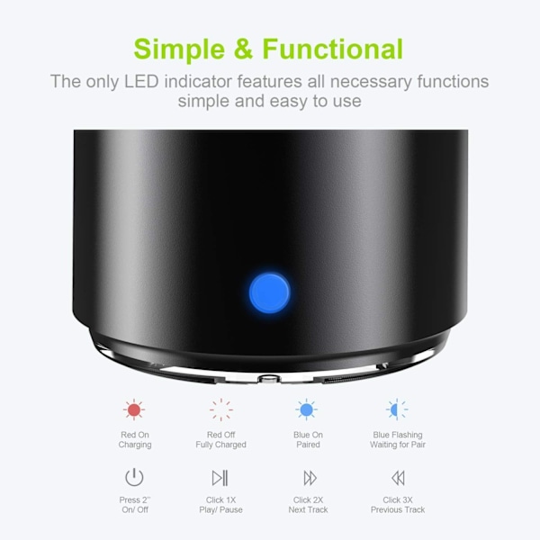 Trådlös Mini Bluetooth-högtalare. IP67 Vattentät, Liten Men Hög, Bärbara Högtalare för Bil, Cykel, Utomhus, Dusch Color 1