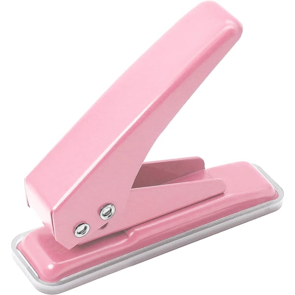 Single Handheld 1/4 Inches Hole Puncher, 20 Sheet Paper Hole Punch Capacity Metal Hole Puncher with Skid-Resistant Base