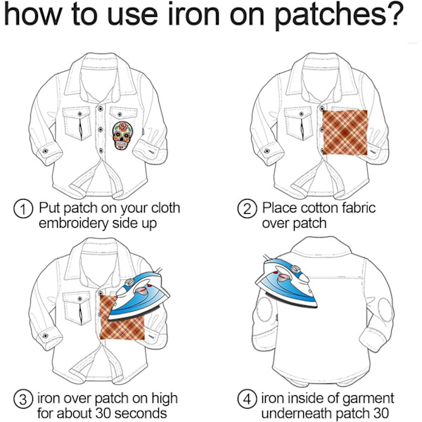 Stryge på patch 32 stykker blandede stil patches til tøj broderi applikation til syning jakker rygsække jeans
