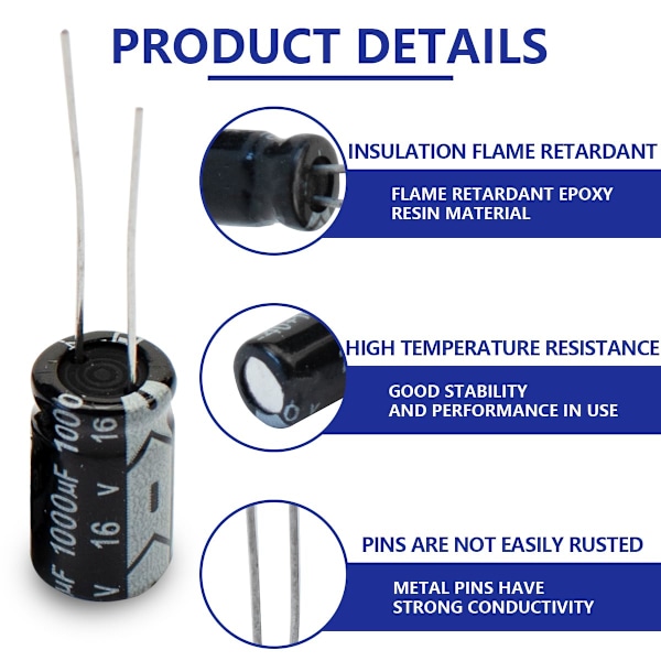 Kondensator 220uF 25V Aluminium Elektrolytisk Kondensator 6x12MM Elektrolytisk Kondensator 220 uF MFD 105°C (Pakke med 15)