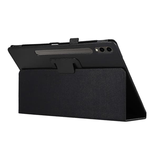 Fodral för Samsung Galaxy Tab S10+ Bi-Fold Ställ Läder Tablettskydd Litchi Textur - Svart