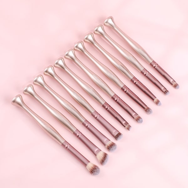 Sminkborste Stativ Premium Syntetisk Foundation Puder Concealers Ögonskuggor (14rose)