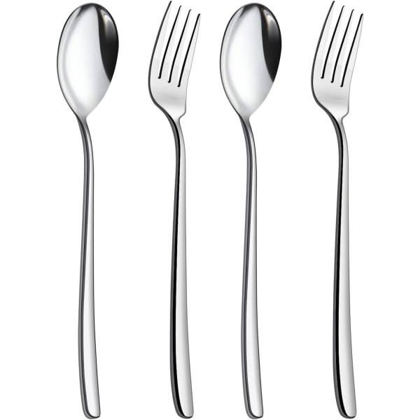 Mixed Cutlery Set, Stainless Steel Soup Spoons and Salad Dessert Forks.