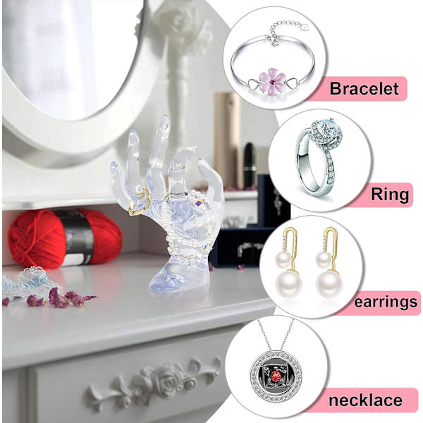Handformad ringhållare smyckesdisplayhållare, transparent rumsdekor estetisk armband ring klocka stativ smyckeshållare för rumsdekor