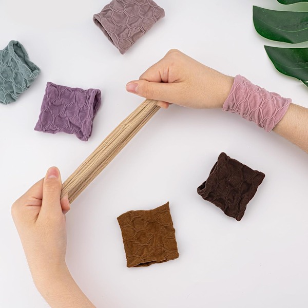 12 Stykker Elastiske Hårelastikker i Bomuld, Hår Scrunchies, Elastiske Hårbånd til Kvinder og Piger, Bløde Metal-Fri Elastiske Hårelastikker
