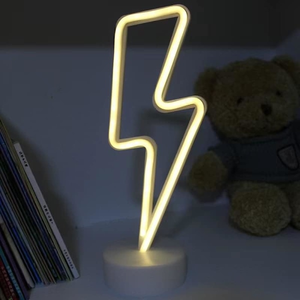 LED Neon Skilt Soveværelse Dekorativt Natlys Indendørs Belysning Batteri og USB Drevet Lampe (Varm Hvid Blinkende)