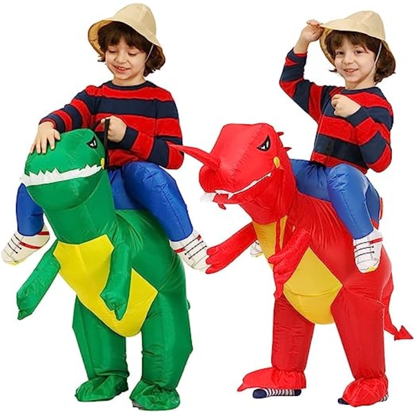 Uppblåsbar dinosauriedräkt för Halloween, maskotdräkt för cosplay, 121–145 cm