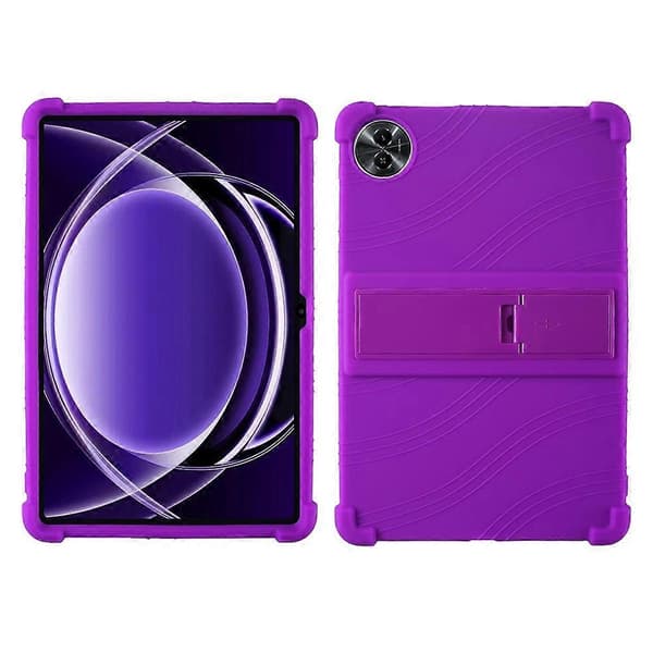 Silikonskal med Ställ för Realme Pad 2 Lite, Robust Skydd - Lila