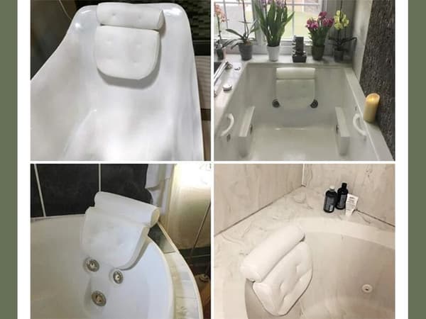 Badekarpute med sugekopper - Myk spa-hodepute