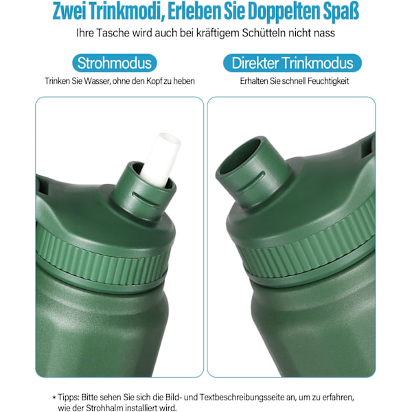 Termokande til varm og kold vand, Termos i rustfrit stål, Lækagesikre vandflasker - 500 ML / 800 ML med sugerør (500 ML) Púrpura