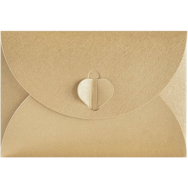 50 stk Kraft papir konvolutter, Retro sød hjerteformet konvolut, 17,5x11,5 cm