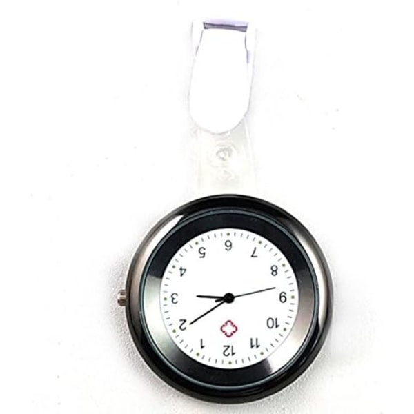 Sygeplejerske Ur Broche Silikone Clip Infektionskontrol Design Sygeplejerske Læge Paramedic Broche Fob Ur（sort）