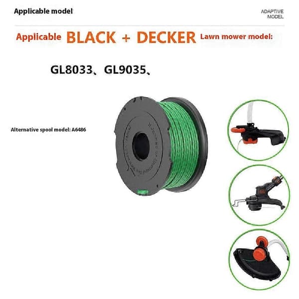 10 stk. A6486 ABS-spole for Black &amp; Decker gressklipper nylontrådtrimmerhode