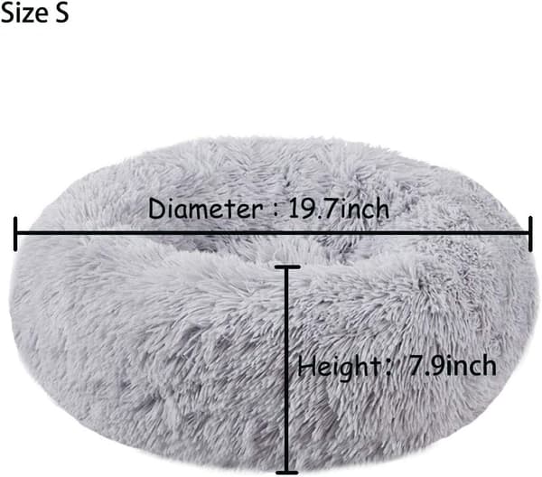 Mini Medium Sized Hund Katt Seng Selvoppvarming Høst Vinter Innendørs Snooze Sovende Koselig Kitty Teddy Kennel Light Grey 19.7”Dx7.9 H