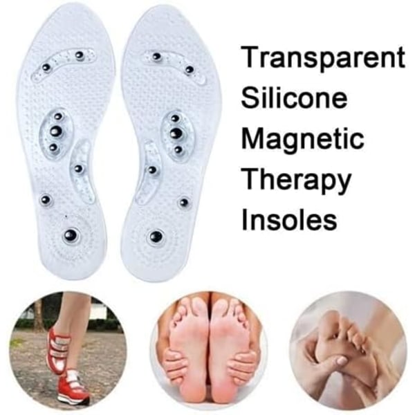 Magnetiska Innersulor Andningsbara Massage med Akupressur, Tryckpunktsreflexologi Innersula, Lindra Smärta (S (UK 4-7)) S