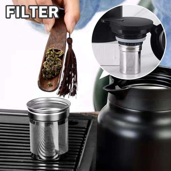 Termisk Kaffekande, Termisk Tekande, Rustfrit Stål Isoleret Tekande, 800ml Te-Vand Separation, Aftagelig Termisk Tekande til Kaffe cobre