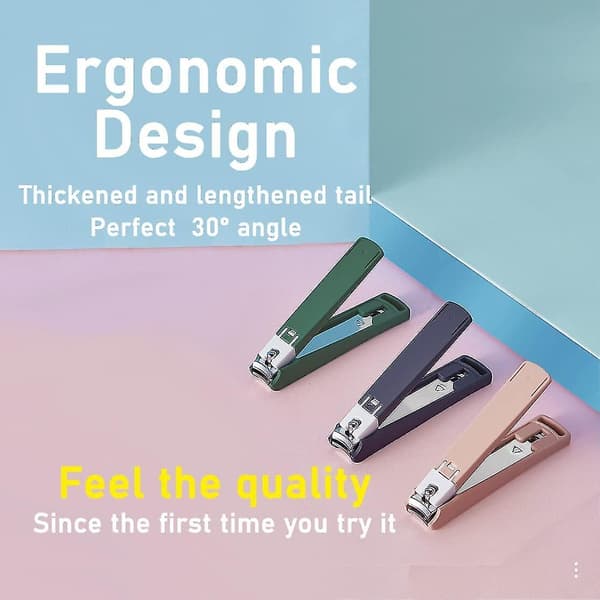 Negleklipperssett 2 stk Super Sharp For Thick Nails Anti Splash Design Durable Rustfritt Stål Fingernail Toenail Cutter Catcher