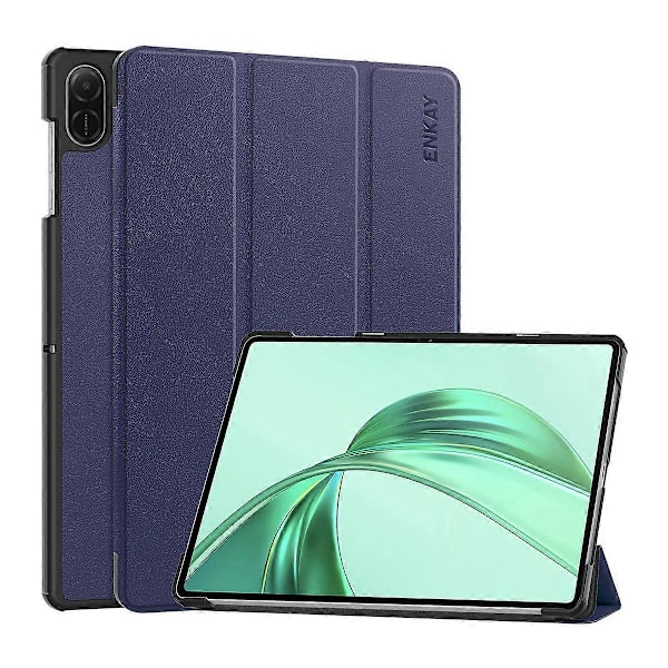 Til Honor Pad X8a Trifold Stand Cover PU Læder+PC Tablet Case - Mørkeblå