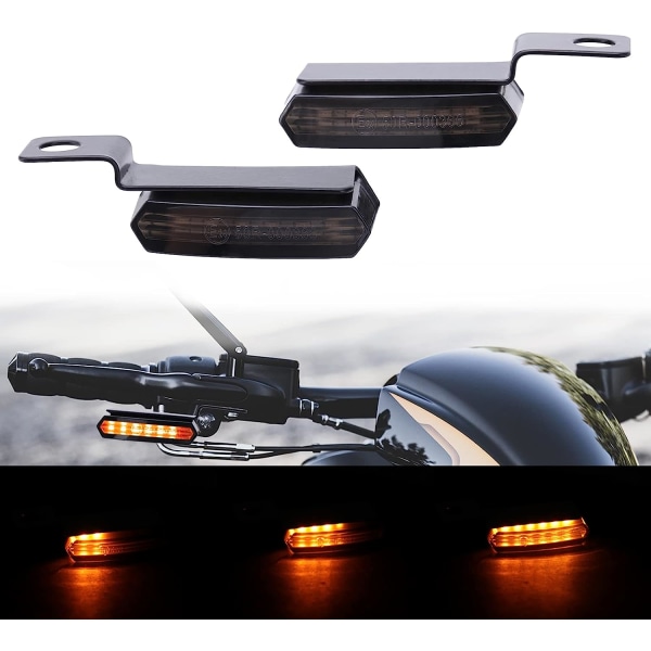 Mini LED Motorcykel Blinkers Aluminium Styre Amber Ljus Indikator Vattentät Sekvens Glödlampa Universal 12V Certifierad