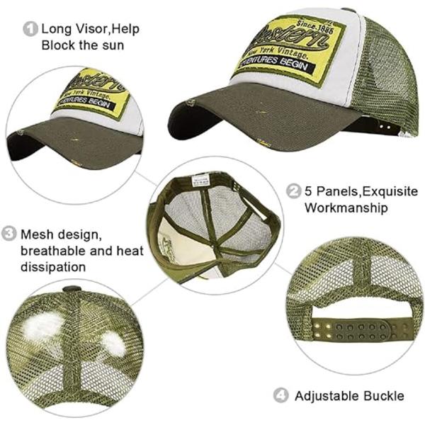 Baseball-lippis, verkkolippikset, unisex, kirjailtu kirjainpaikka, rento lippikset, hip hop -aurinkolippikset army green