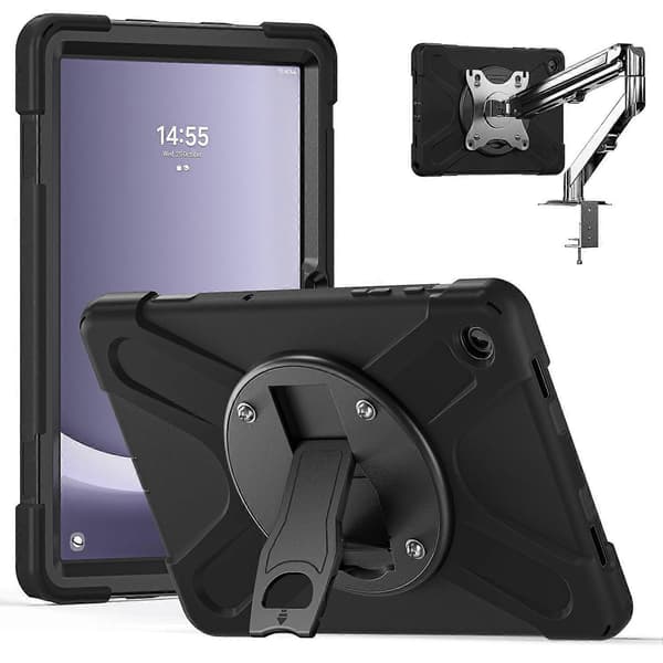 Til Samsung Galaxy Tab A9+ Cover med Støttefod PC+Silikone Tablet Cover