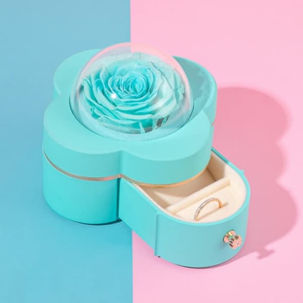 Rose Evige Blomst For Evigt Evig Blomst Til Hendes Bevarede Ægte Rose Smykkeæske