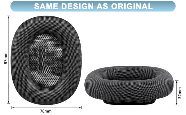 Øreputer til Apple AirPods Max - Erstatningsputer gray